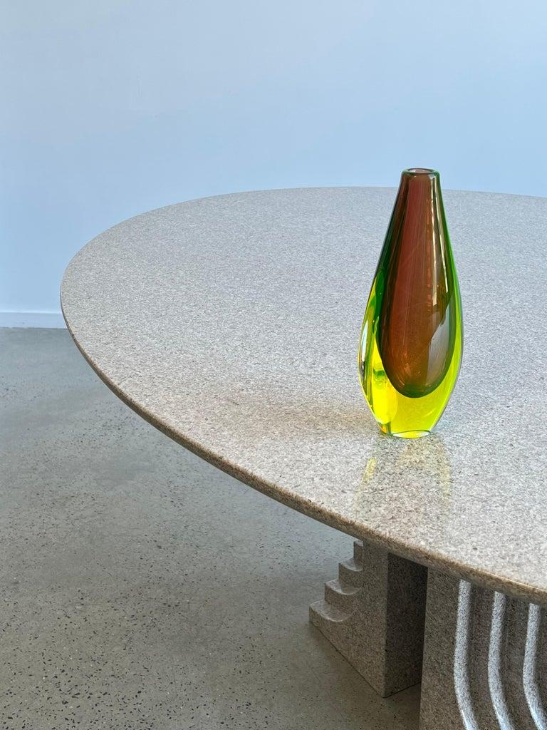 Italian Murano Uranium Green Glass Vase by Flavio Poli 1