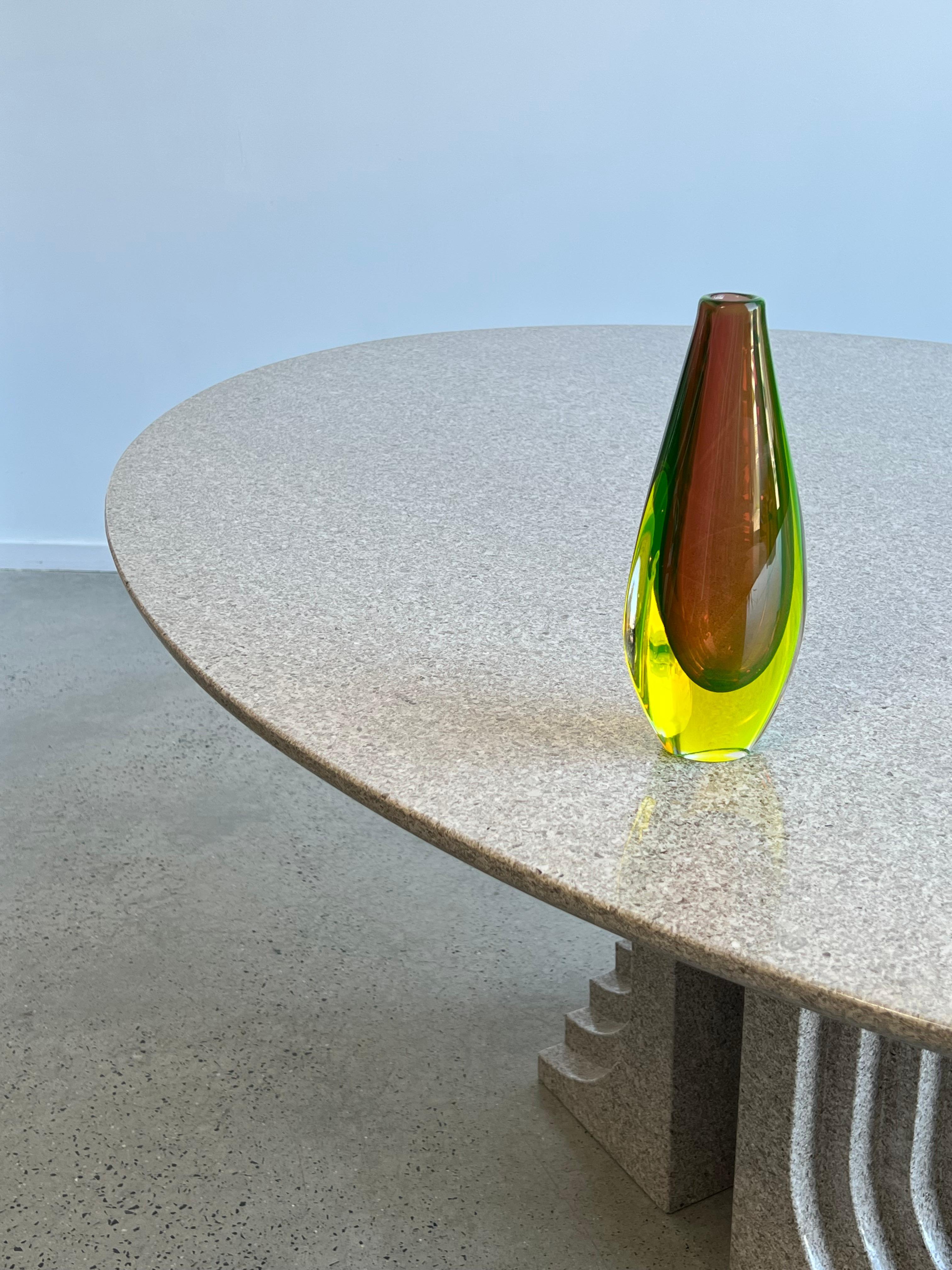 Mid-20th Century Italian Murano Uranium Green Glass Vase by Flavio Poli 