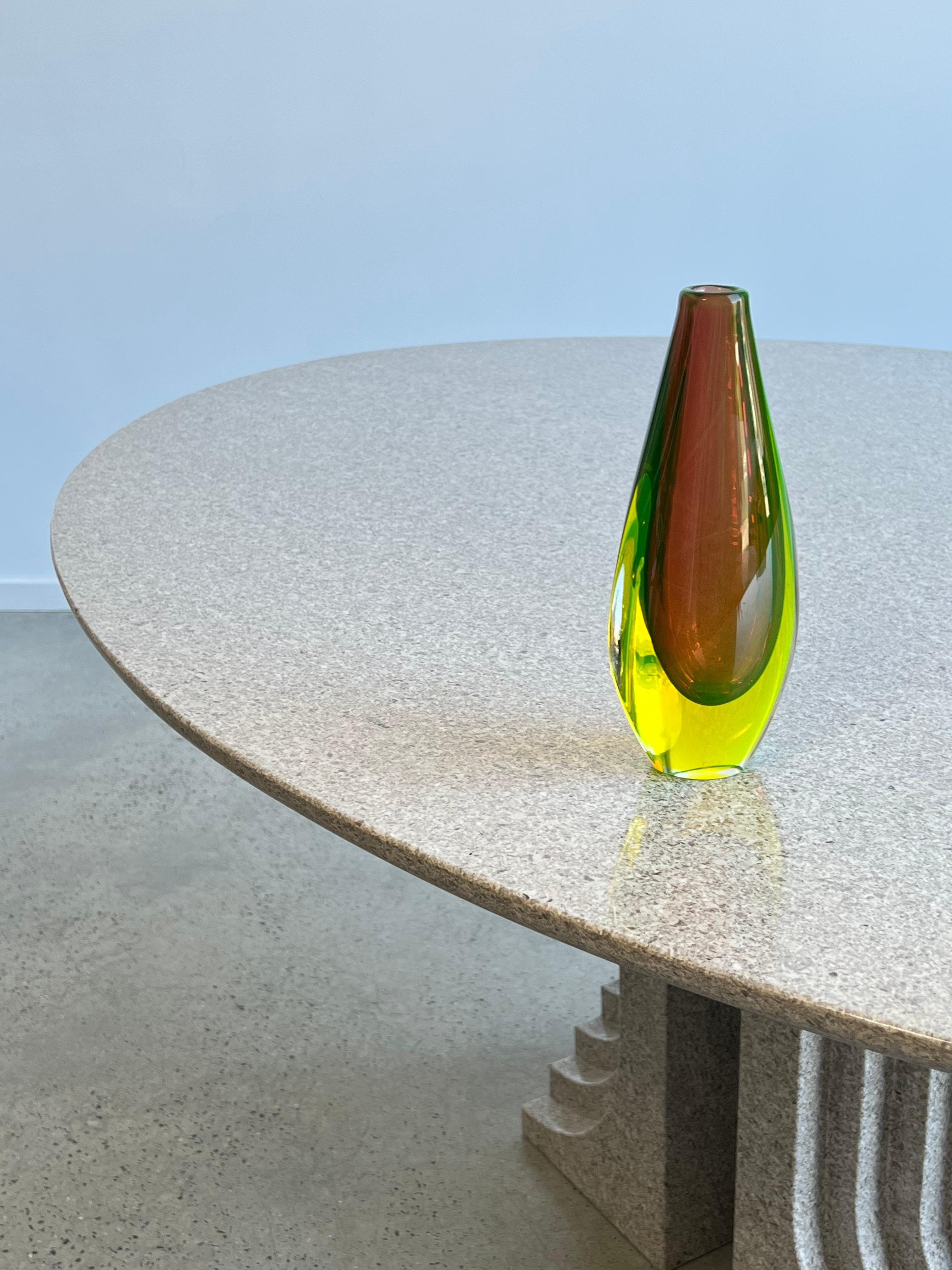 Murano Glass Italian Murano Uranium Green Glass Vase by Flavio Poli 