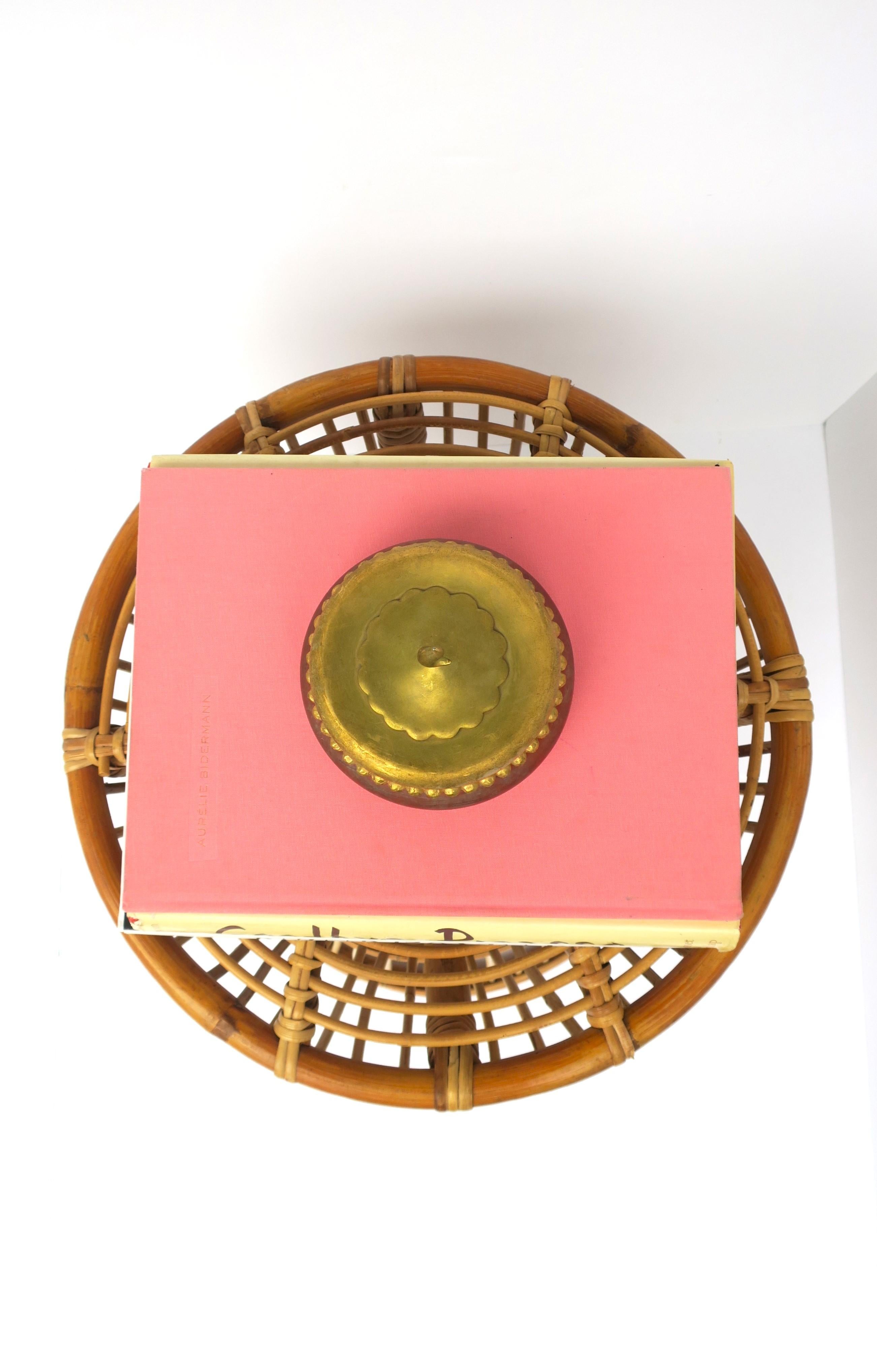 Boîte de toilette italienne de Murano or et rose en vente 1