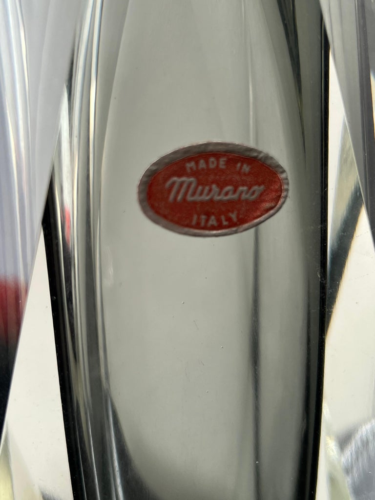 Mid-Century Modern Italian Murano Vase Thick Smoked Blown Glass 1970s For Sale