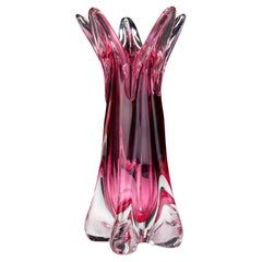 Vase de designer en verre de Murano vénitien Cranberry Sommerso du milieu du siècle dernier