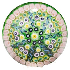 Italian Murano Venetian Mid-Century Glass Millefiori Designer Paperweight