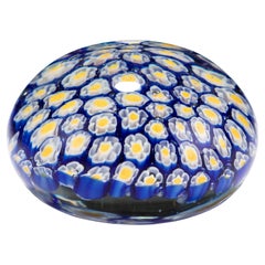 Italian Murano Venetian Mid-Century Glass Millefiori Designer Paperweight 