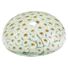 Italian Murano Venetian Mid-Century Glass Millefiori Designer Paperweight 