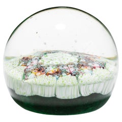 Italian Murano Venetian Mid-Century Glass Millefiori Designer Paperweight 