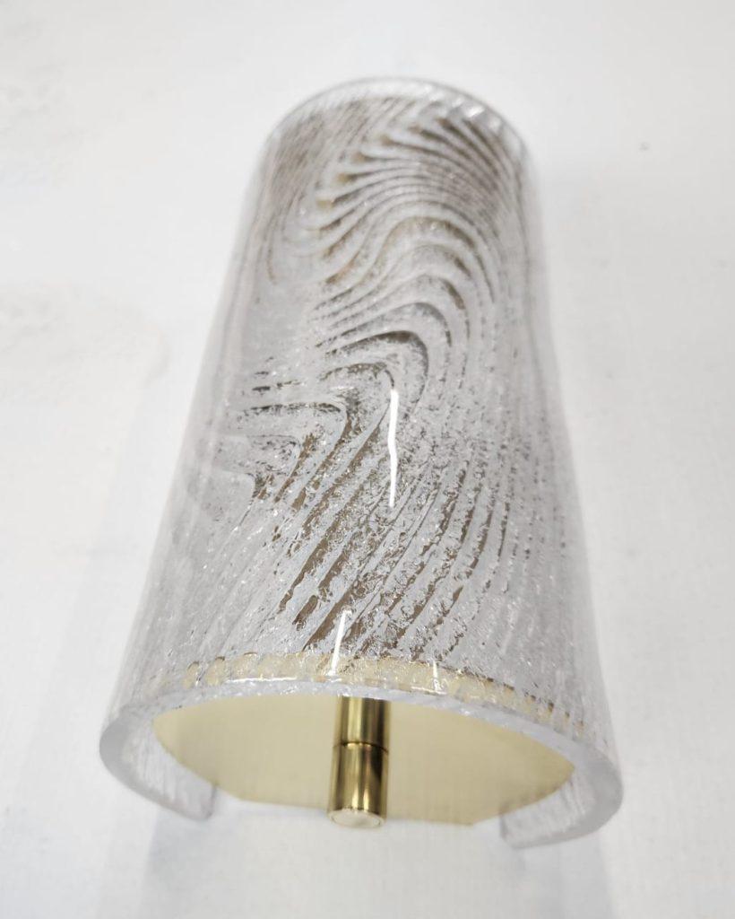 Italian Murano Wall Sconce 'Enzo' in Clear and White Glass In New Condition For Sale In KEW, AU