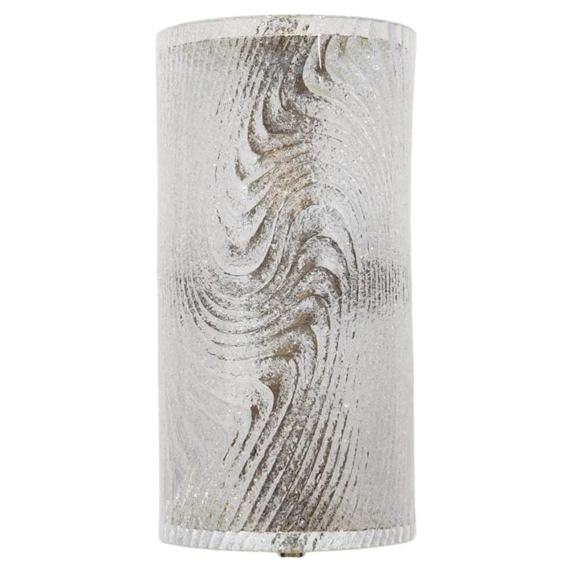 Italian Murano Wall Sconce 'Enzo' in Clear and White Glass For Sale