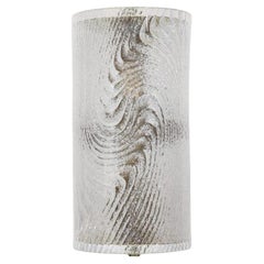 Italian Murano Wall Sconce 'Enzo' in Clear and White Glass