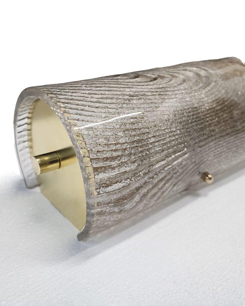 Contemporary Italian Murano Wall Sconce 'Guilia' in Clear and Smoke Glass For Sale