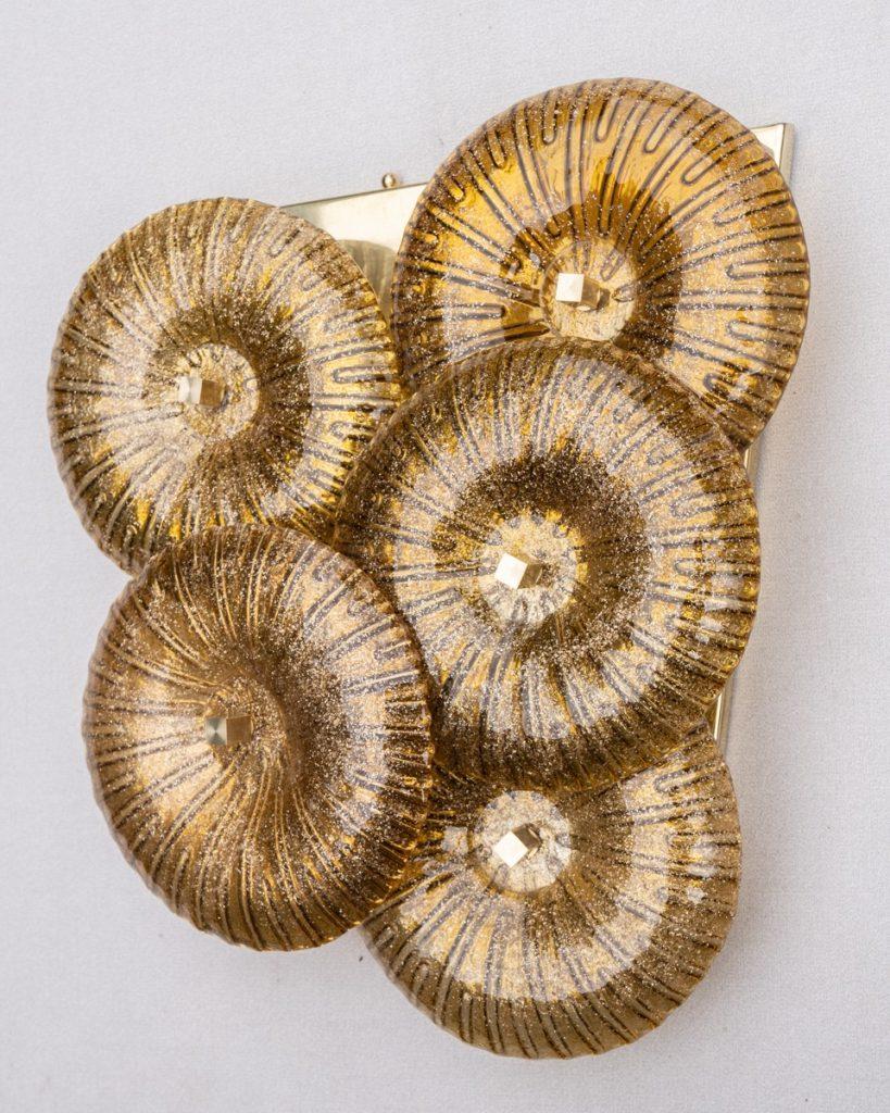 Italienischer Murano-Wandleuchter „Isabella“ aus Goldglas (Muranoglas) im Angebot