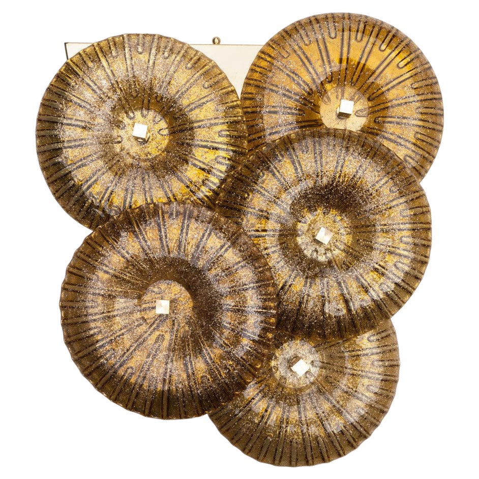 Applique italiana di Murano "Isabella" in vetro dorato in vendita
