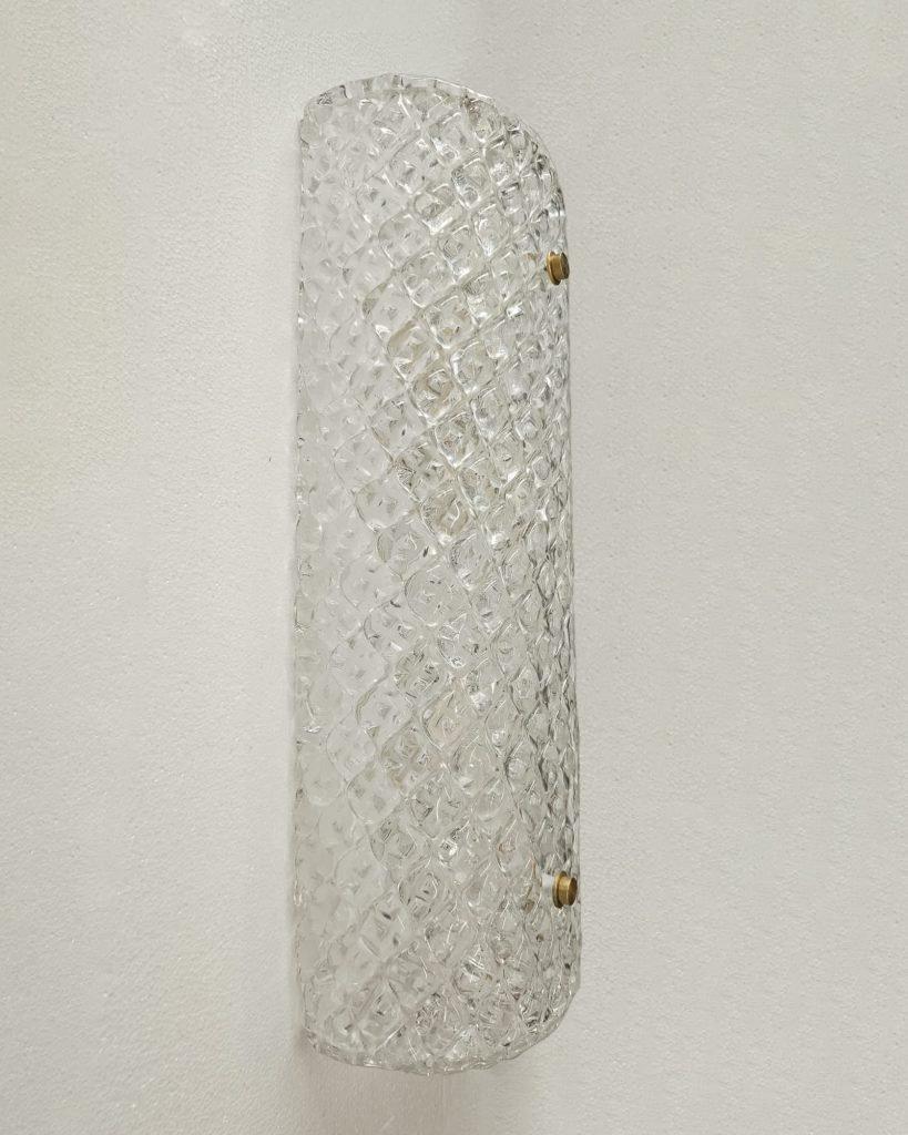 Murano Glass Italian Murano Wall Sconce 'Michele' in Clear Glass For Sale