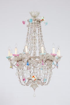 Italian Murano "Waterfall Spheres" Glass Chandelier, by Vintage Murano Gallery