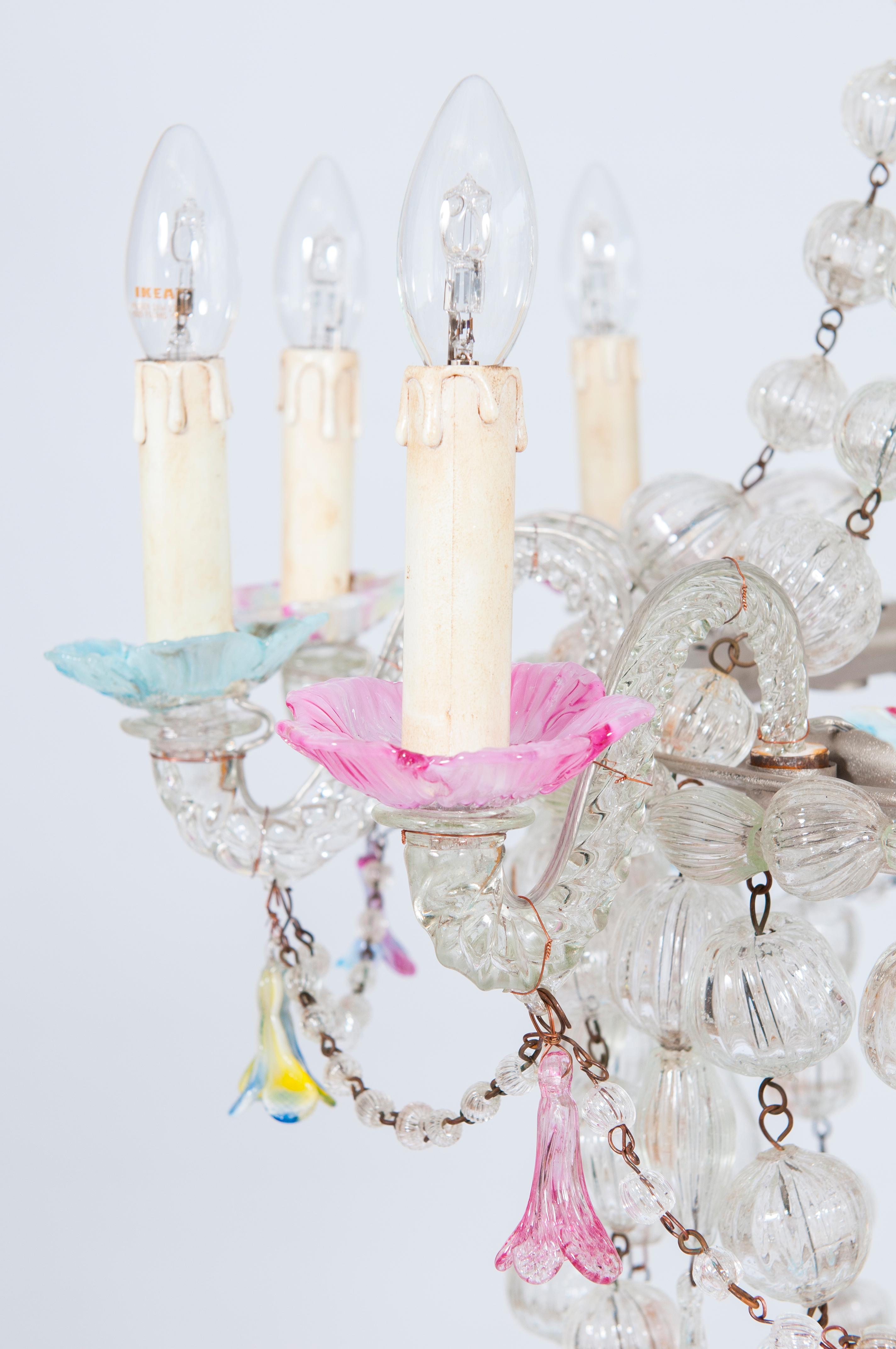 Romantico Lampadario in vetro di Murano 