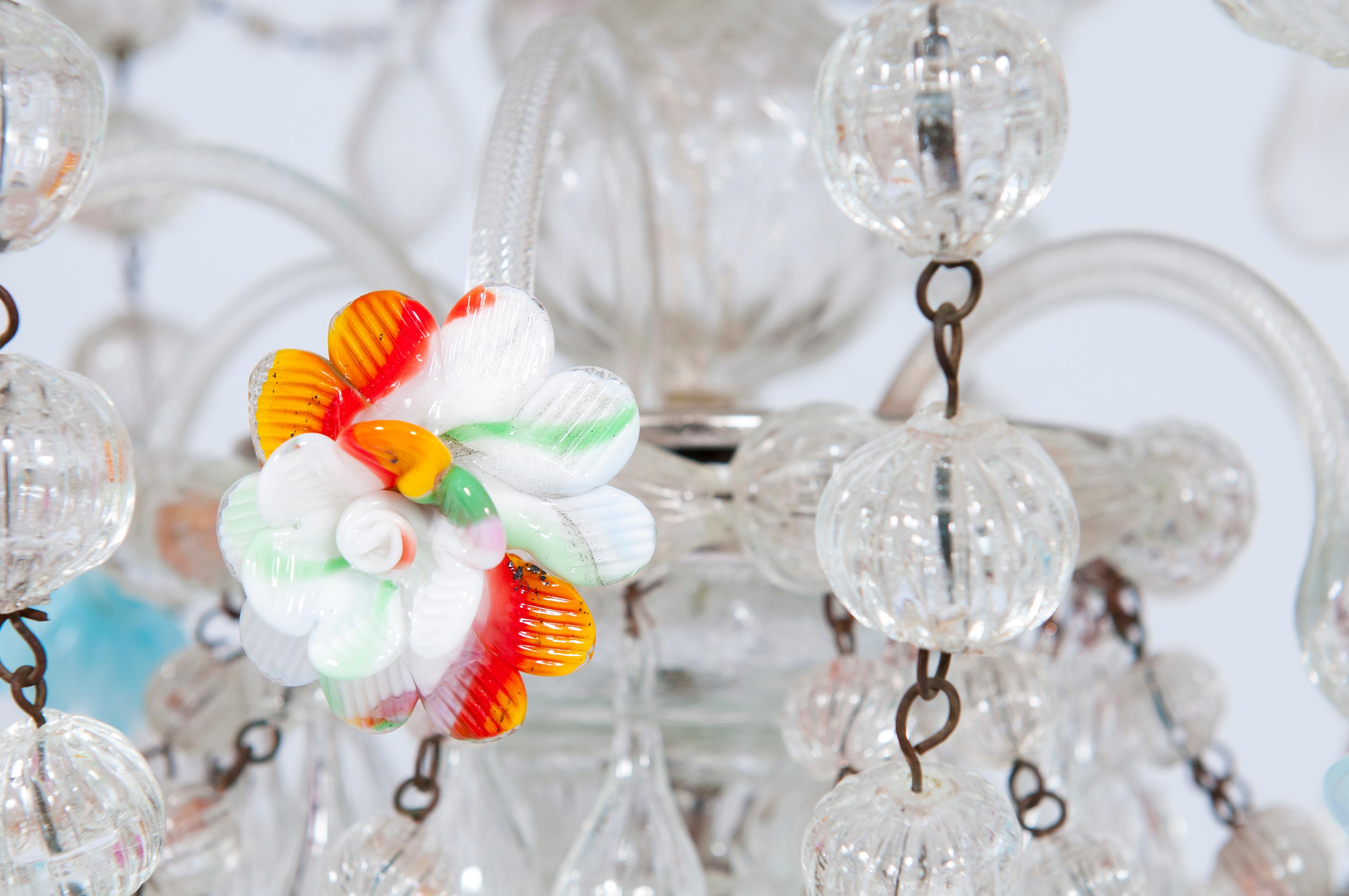 Italiano Lampadario in vetro di Murano 