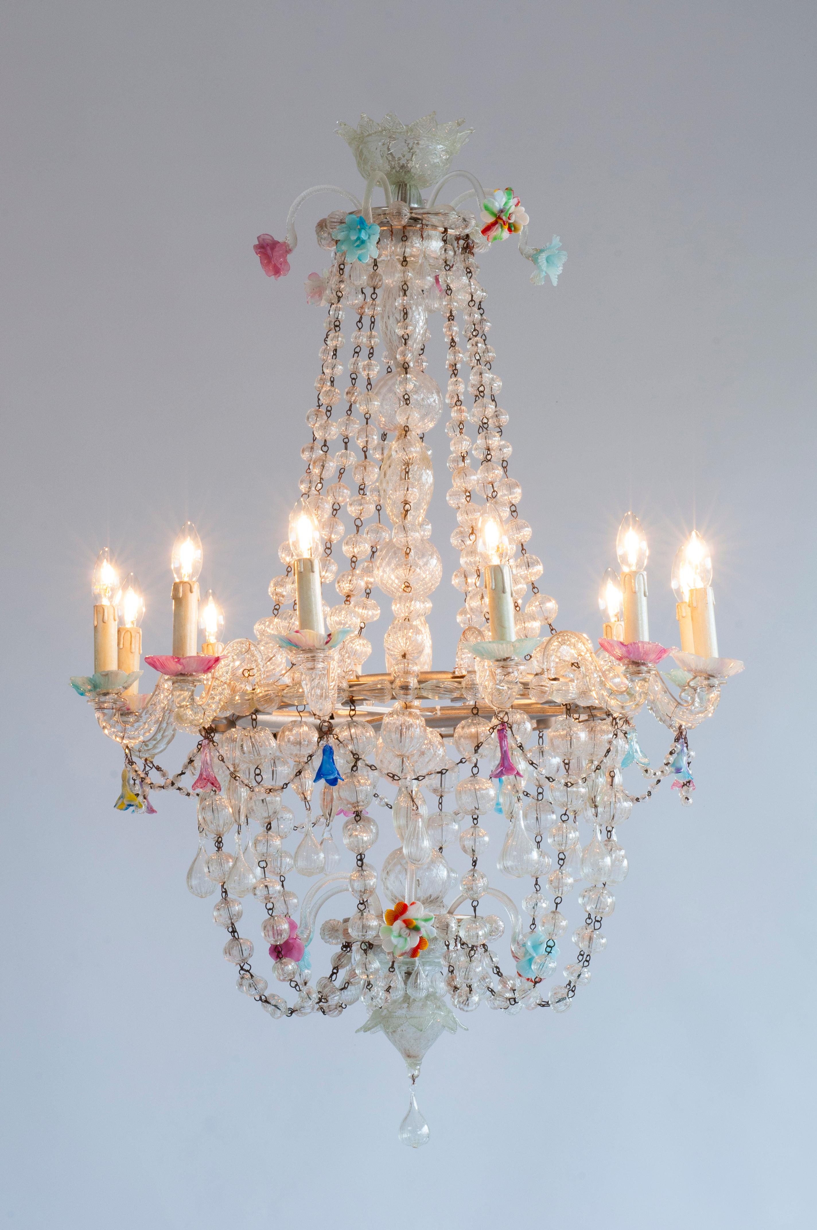 Vetro Lampadario in vetro di Murano 