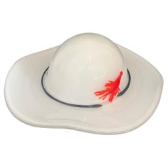 Italian Murano Whimsical Glass Hat with Lobster Detail by Badiolli