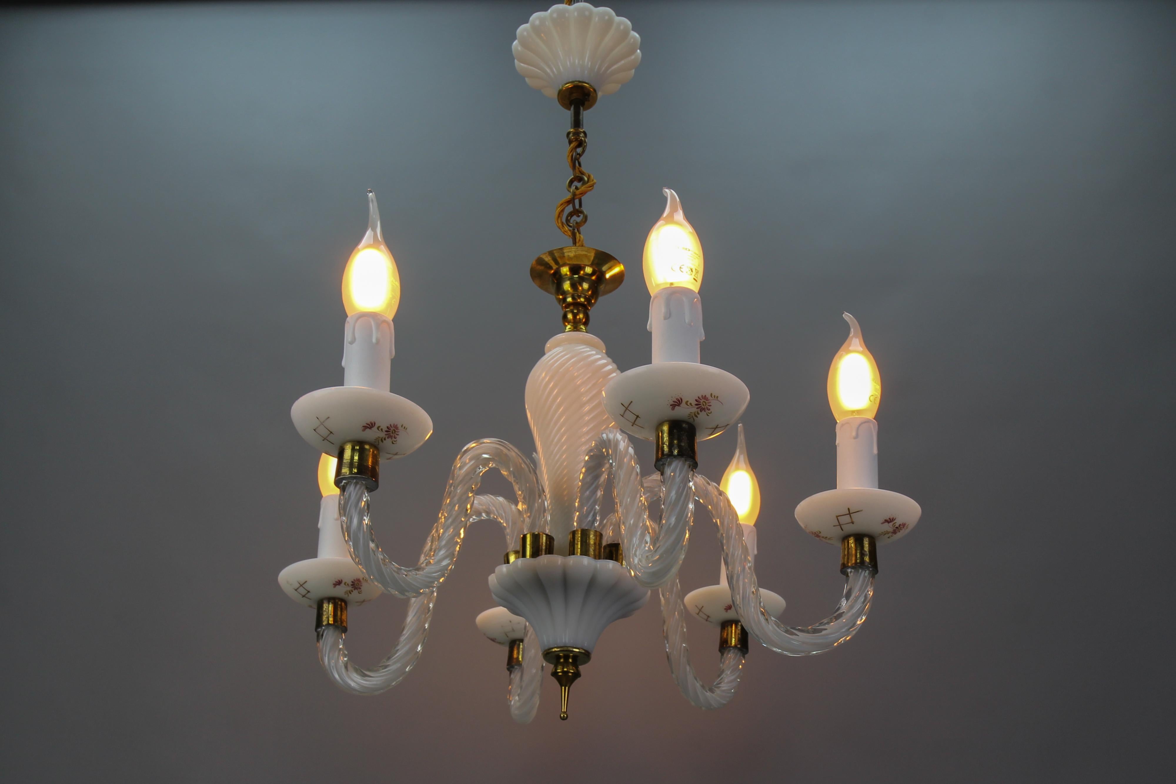 white milk glass chandelier