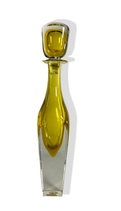 Italienisches Murano Gelbglas Karaffe