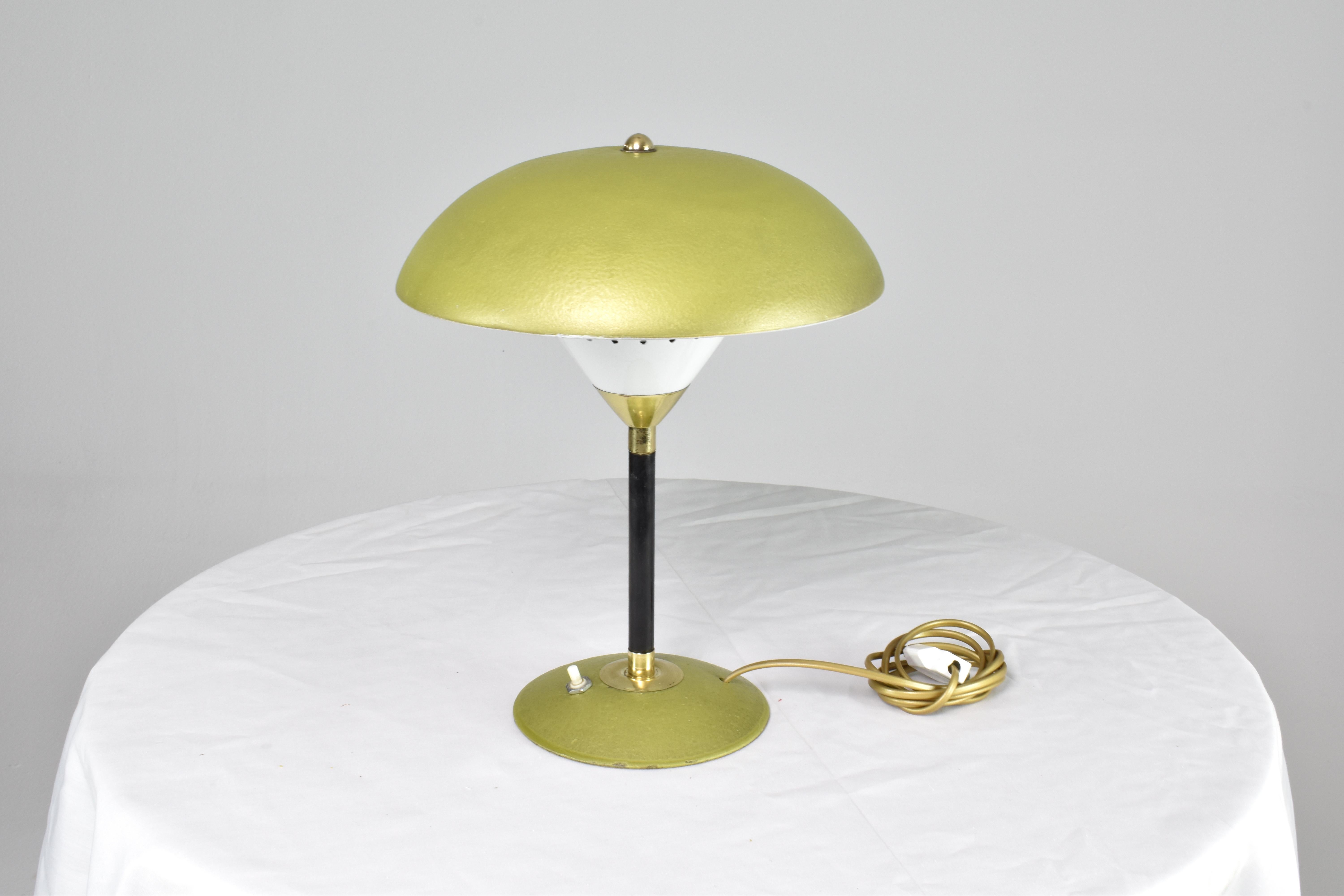 Italian Mushroom Metal Table Lamp, 1970s For Sale 3