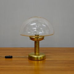 Lampe de table champignon italienne en laiton et verre de Murano