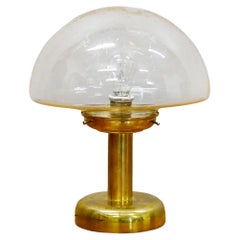 Lampe de table champignon italienne en laiton et verre de Murano