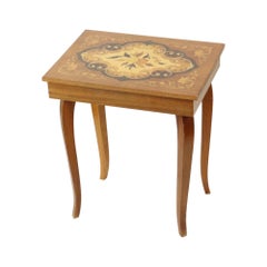 Italian Music Box Wooden Table Sorrento Sankyo