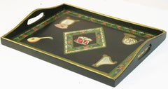Italian Hand Painted Serving Tray with Musical Instruments, 1960s