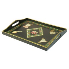 Italienisches Musikinstrument Handbemaltes Serviertablett