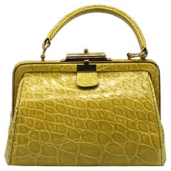 Italian Mustard Colored Alligator Handbag