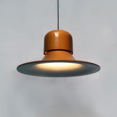 Italian Mustard Yellow Chandelier the Hat by Joe Colombo for Stilnovo, 1974