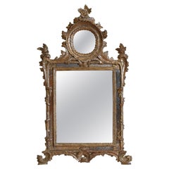 Italian, Naples, Rococo Period Carved Silver-Gilt Mirror, Mid 18th Century