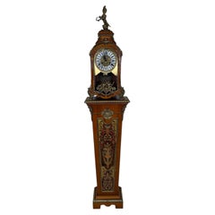 Italian Napoleon III Style Pedestal Clock with Ormolu Mounts and Marquetry Inlay