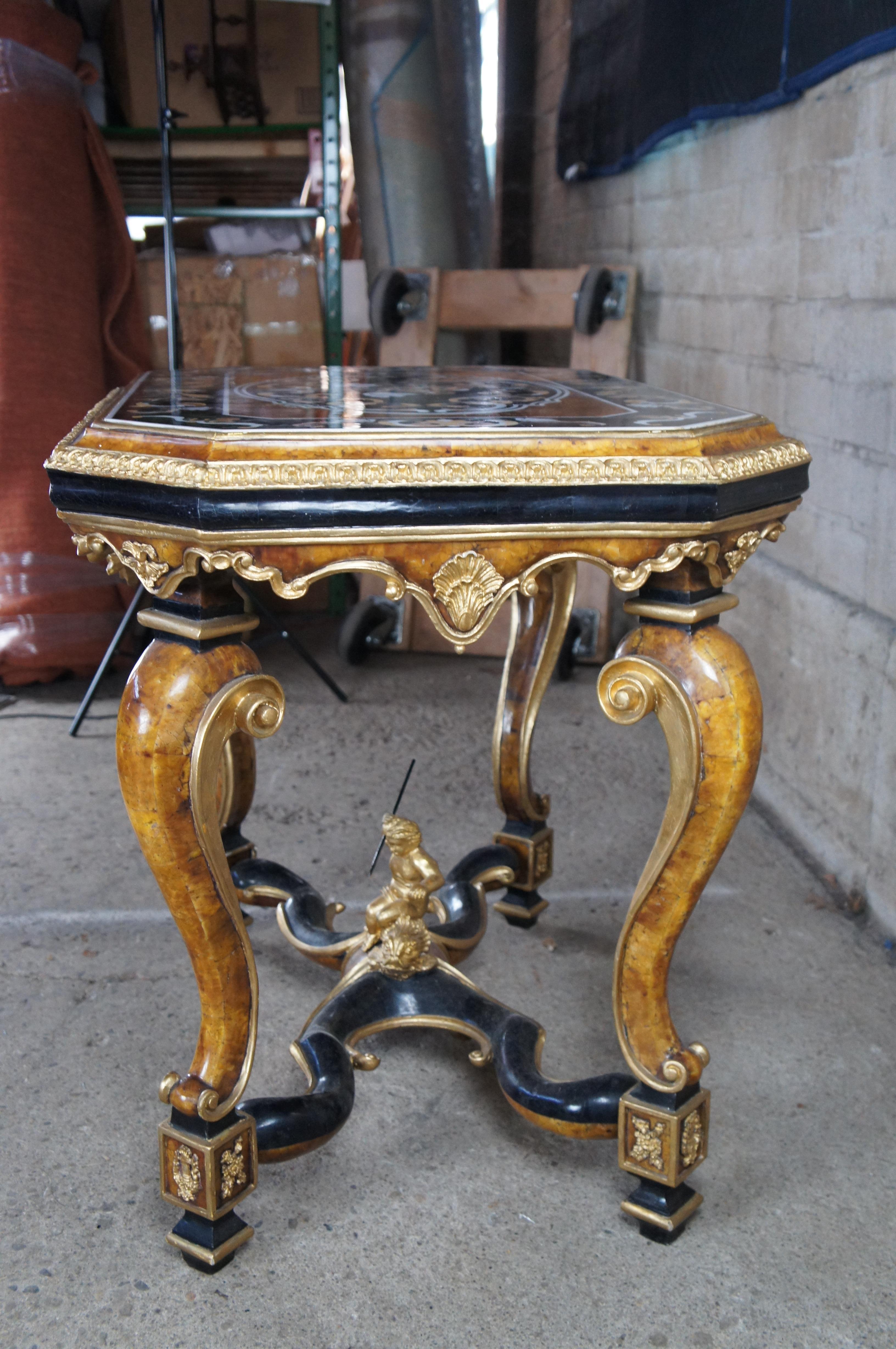 Table d'appoint de salon en marbre Pietra Dura, style Napoléon III, italien en vente 7