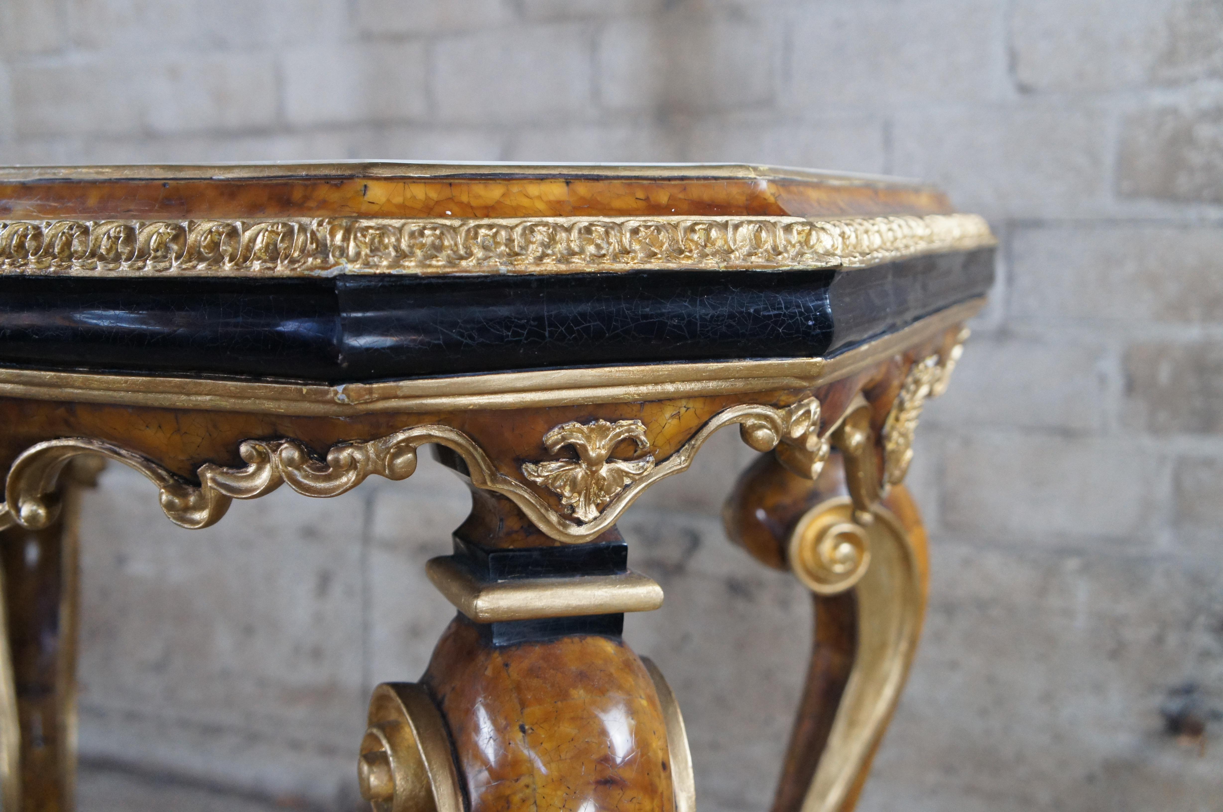 Italian Napoleon III Style Pen Shell Pietra Dura Marble Salon Center Side Table For Sale 2