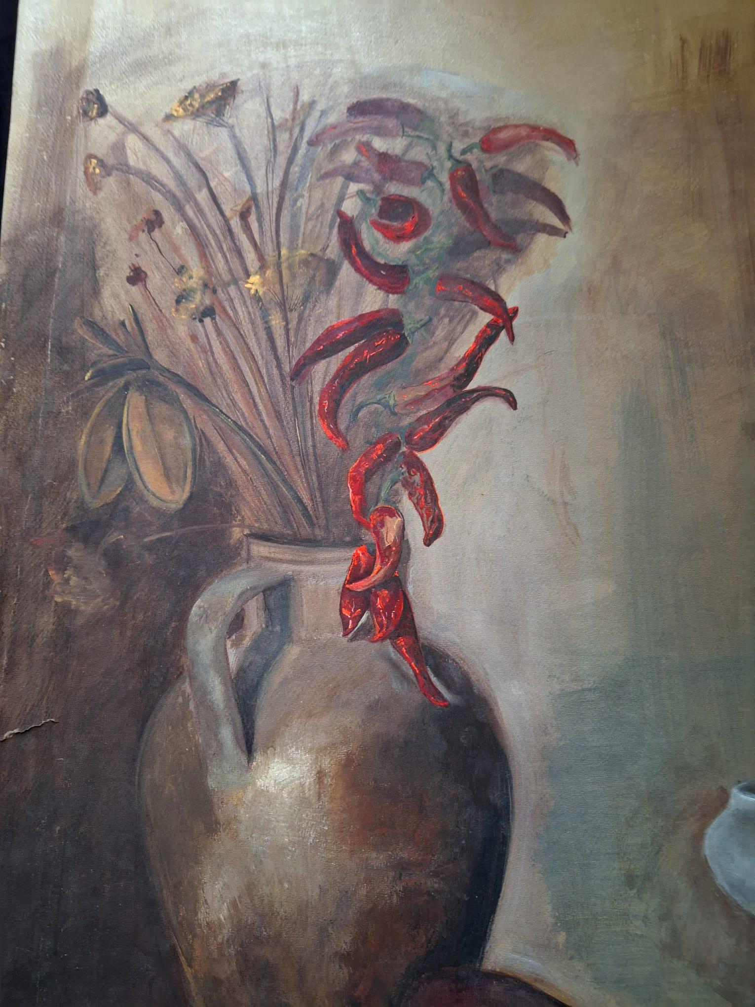 Die italienische Natura Morta Dead Nature PaintinG aus den 1960er Jahren (Moderne der Mitte des Jahrhunderts) im Angebot
