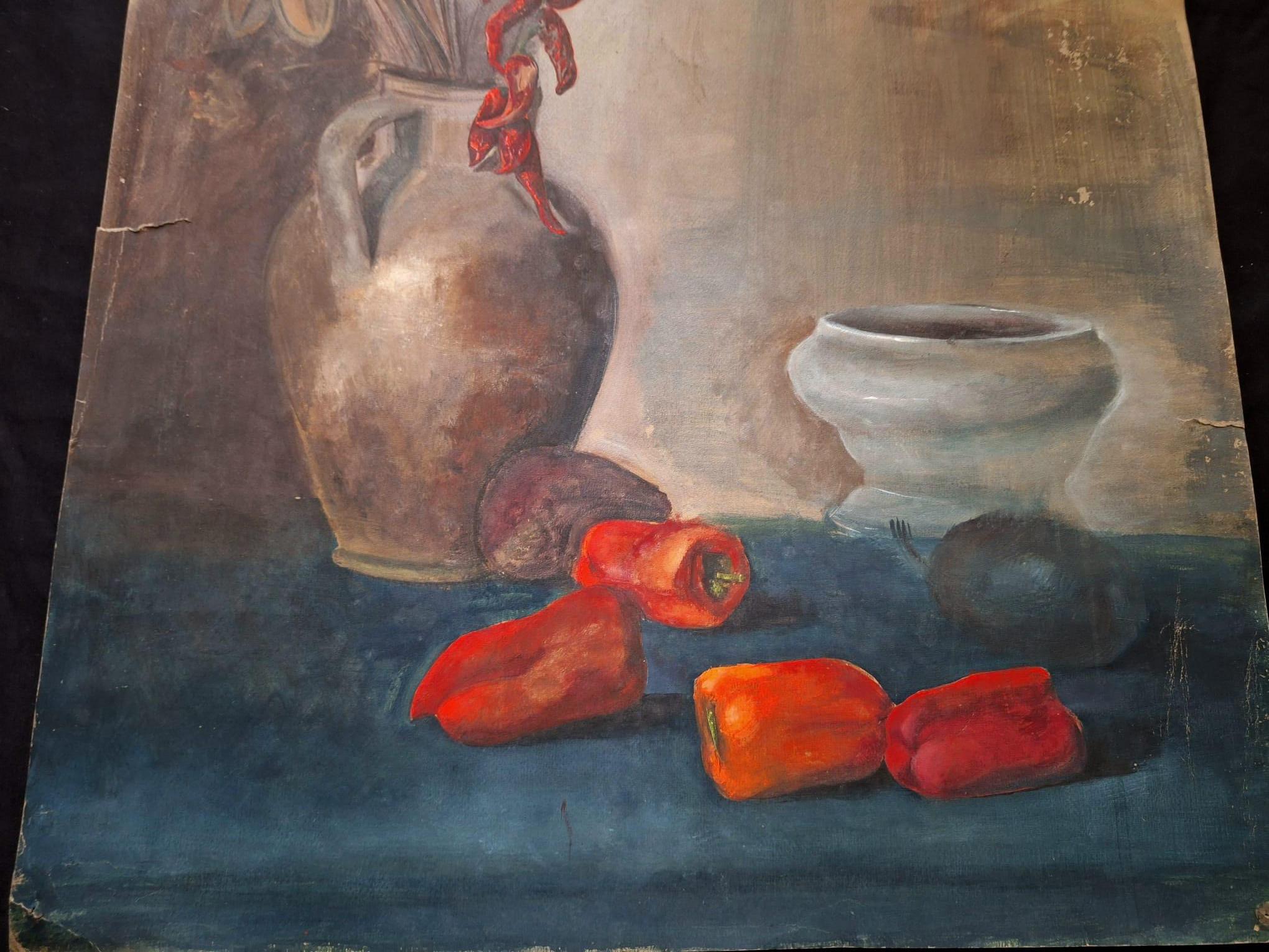 Die italienische Natura Morta Dead Nature PaintinG aus den 1960er Jahren (Italienisch) im Angebot
