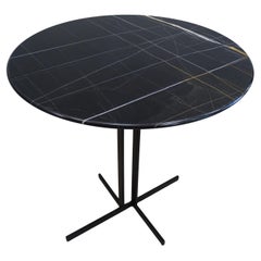 Italienischer Natuzzi schwarzer Couchtisch   Beistelltisch, Sahara Noir-Marmor