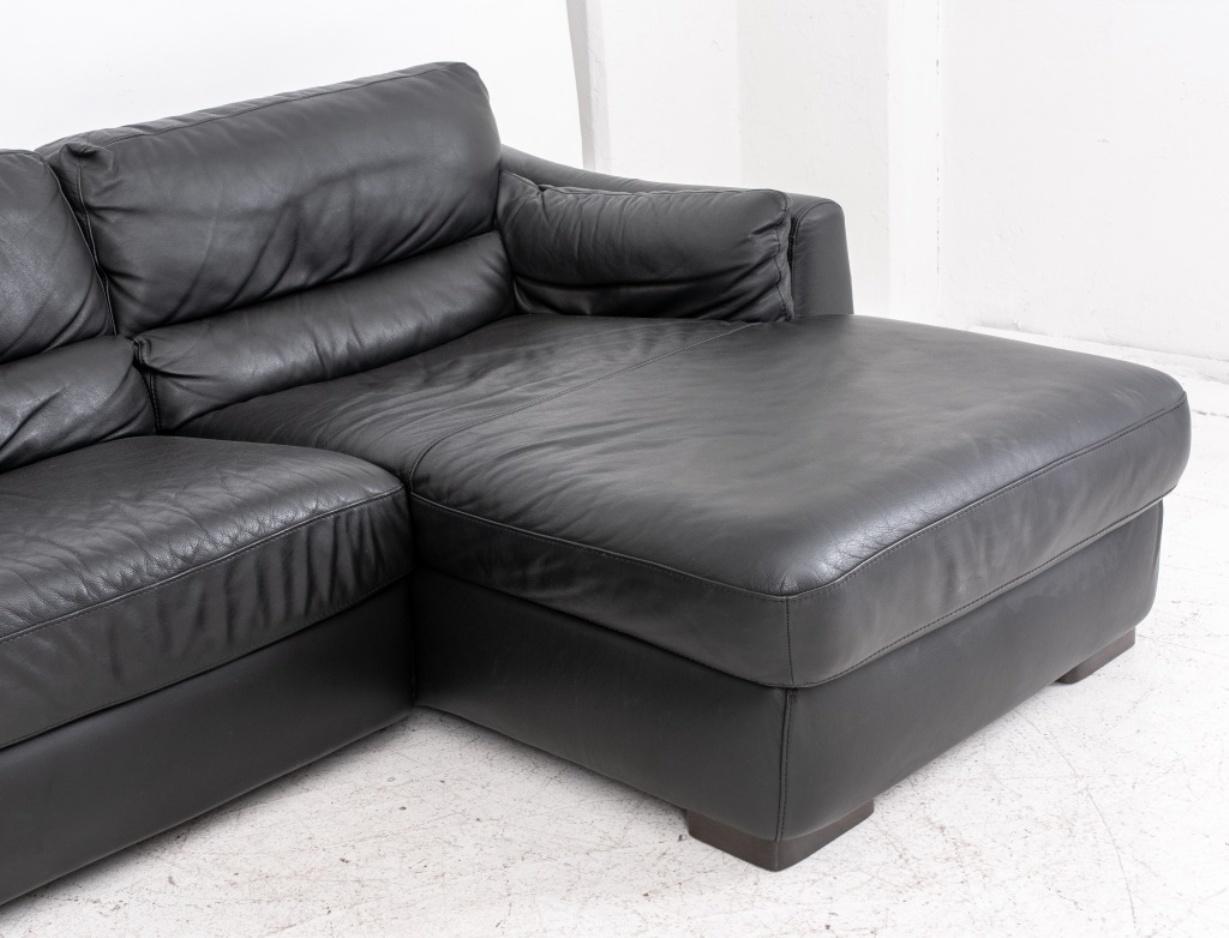 black natuzzi leather sofa