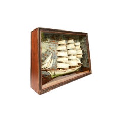 Italian Nautical Diorama Glass and Wood, 1904