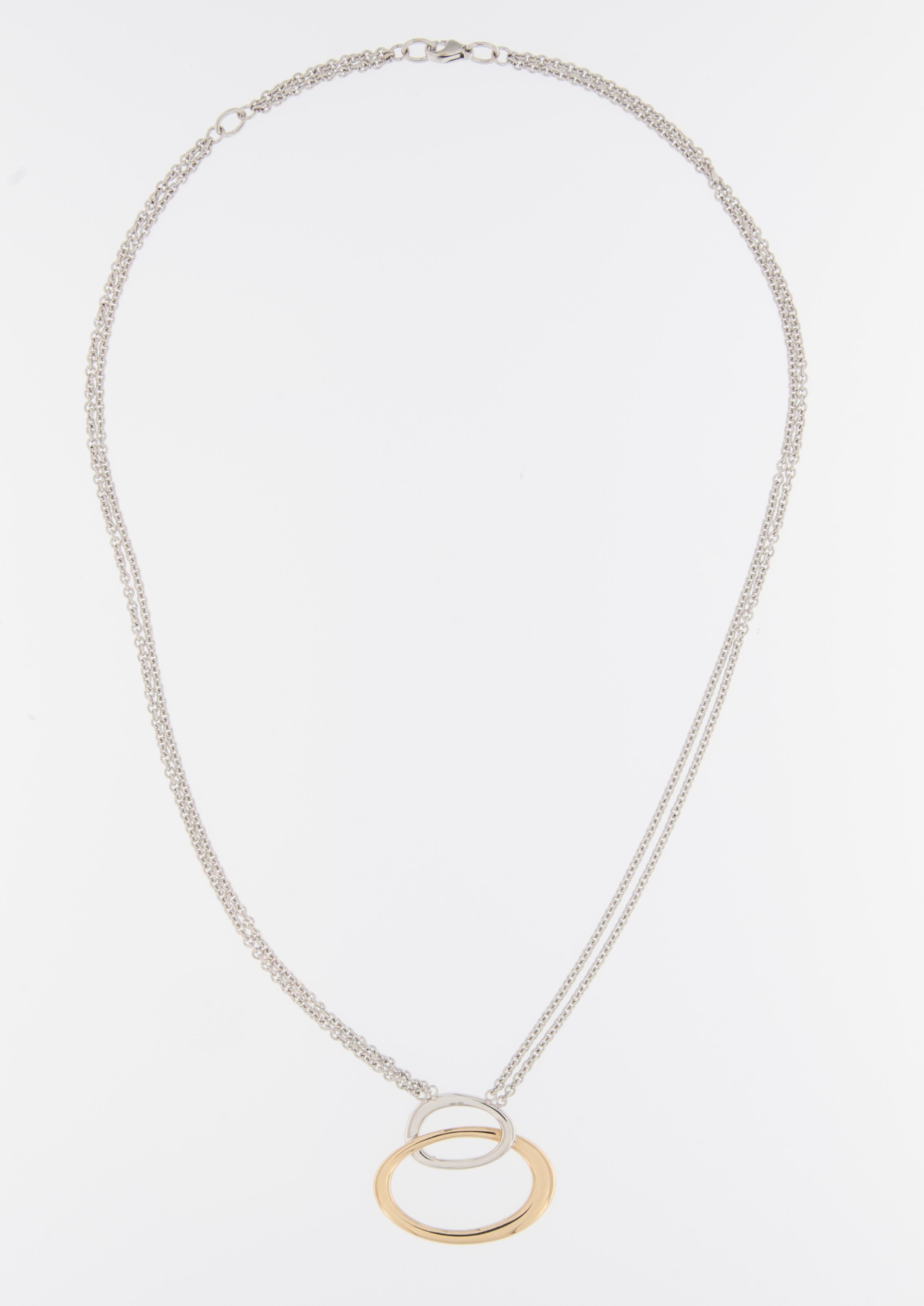 The Italian Necklace is an exquisite piece of jewelry crafted with meticulous attention to detail. 

This necklace is made from 18kt yellow and white gold, showcasing a stunning combination of two precious metals. The use of yellow and white gold