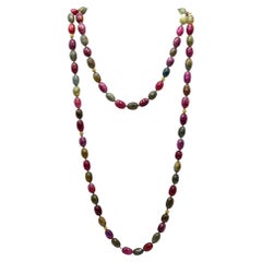 Italian Necklace Sautoir In 18Kt Yellow Gold With 342.40 Ctw In Color Sapphires