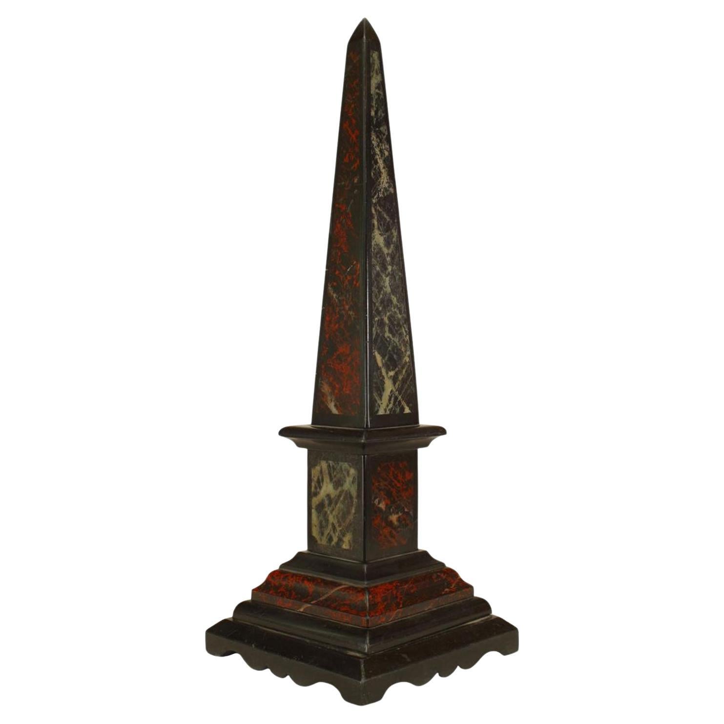 Italian Neo-Classic Black Marble Obelisk