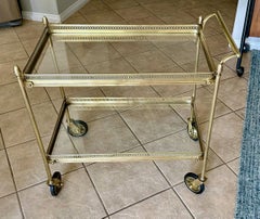 Italian Neo Classic Brass Bar or Tea Cart