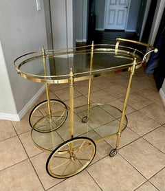 Italian Neo-Classic Brass Bar or Tea Cart