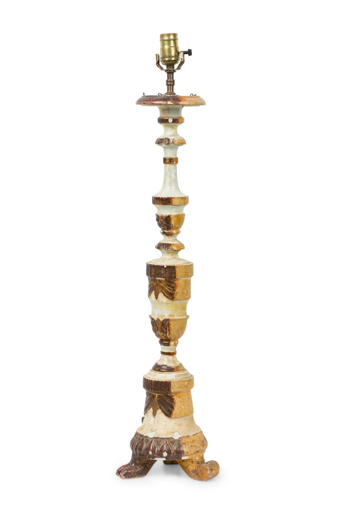 Neoclassical Italian Neo-Classic Candlestick Lamp For Sale