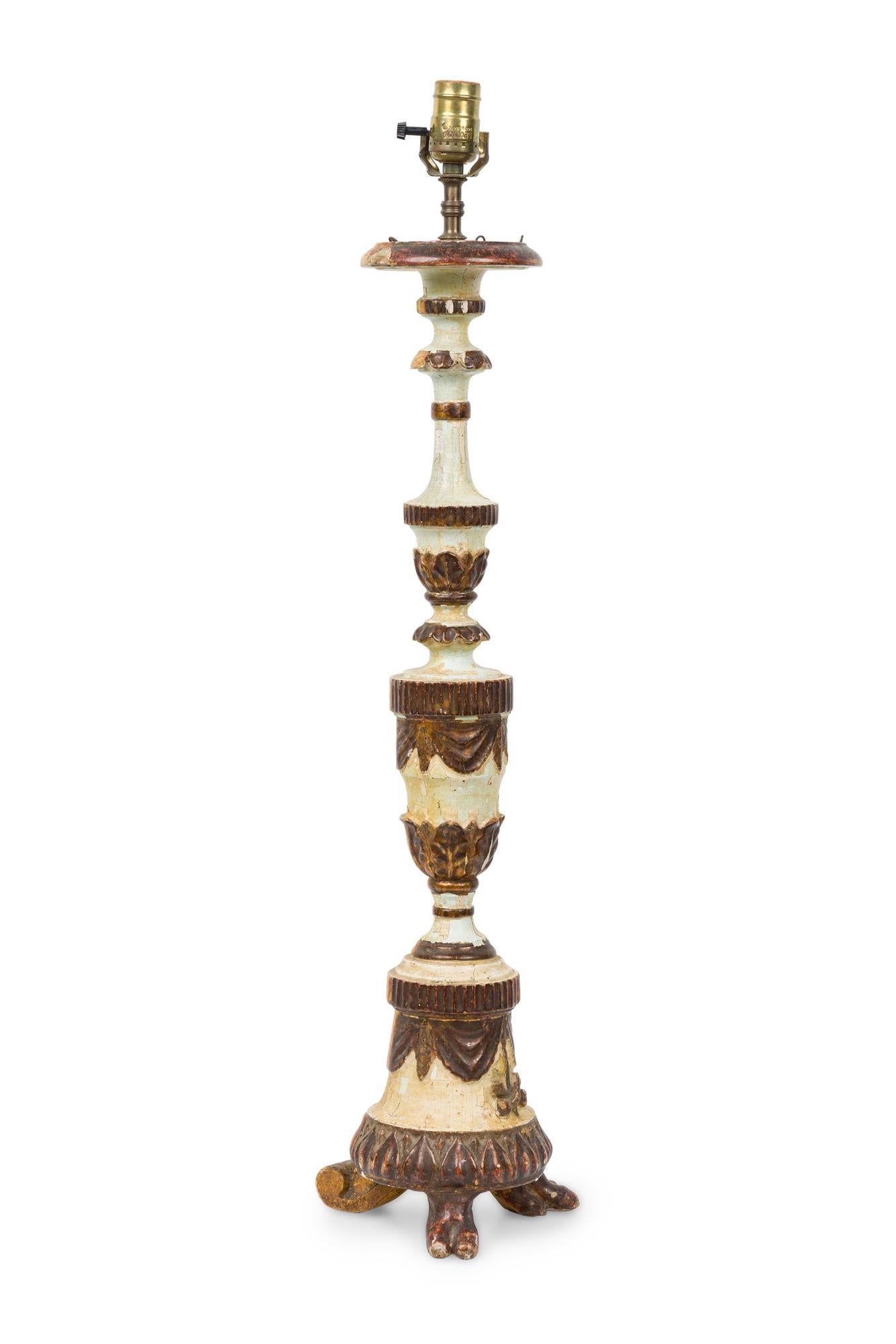 Italian Neo-Classic Candlestick Lamp In Good Condition For Sale In Queens, NY