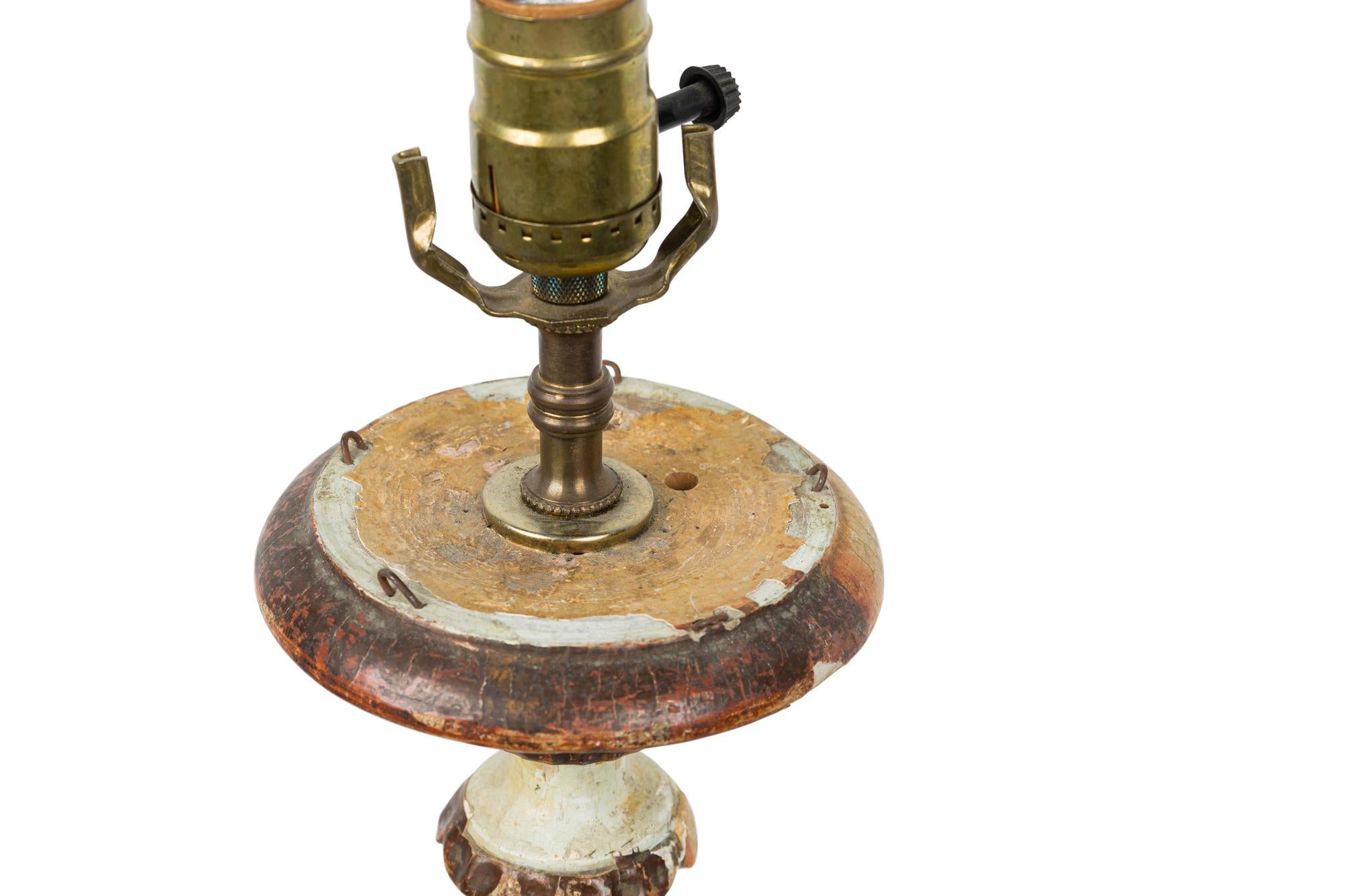 18th Century and Earlier Italian Neo-Classic Candlestick Lamp For Sale