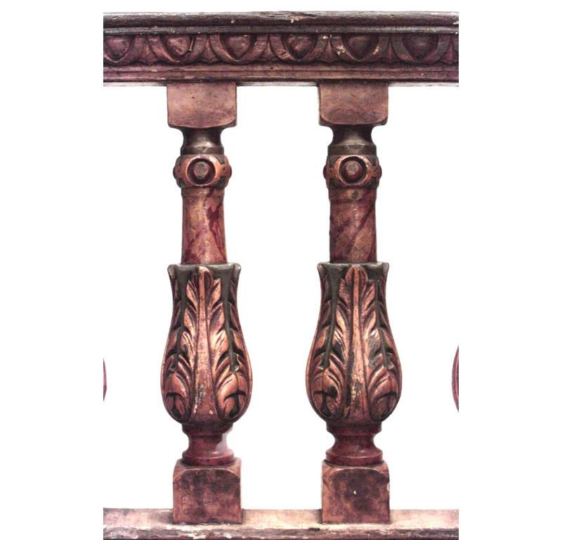 4 italienische, geschnitzte und verzierte Balustradengeländer im neoklassizistischen Stil (19/20. Jahrhundert) (PREIS PRO STÜCK).